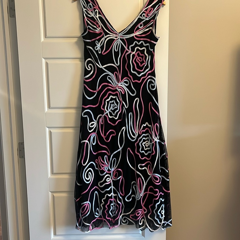 Black V neck dress